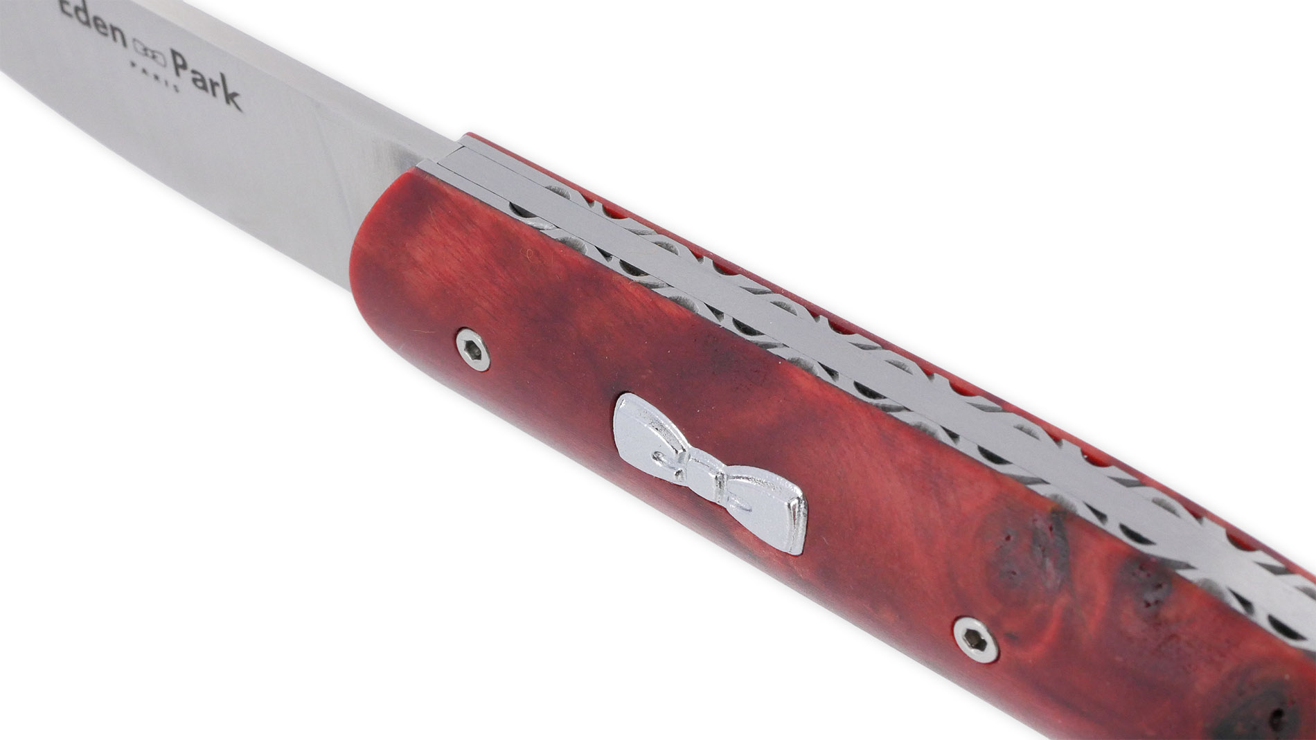 Couteau Eden Park  Manche en Loupe de Peuplier Rouge Numéroté – Image 2