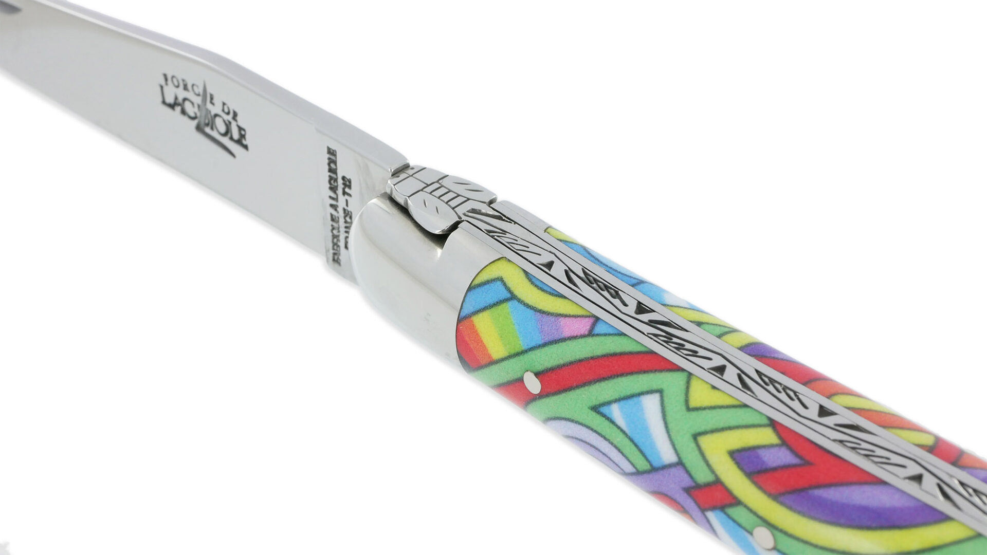 Couteau Forge de Laguiole Seize Antares Manche en Acrylique Design SEIZE HAPPYWALLMAKER 1 Pièce 2 Mitres en Inox Brillant 11cm – Image 3