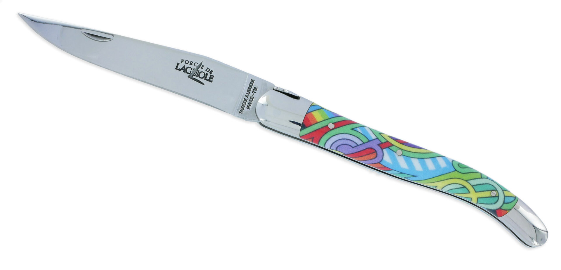 Couteau Forge de Laguiole Seize Antares Manche en Acrylique Design SEIZE HAPPYWALLMAKER 1 Pièce 2 Mitres en Inox Brillant 11cm – Image 4