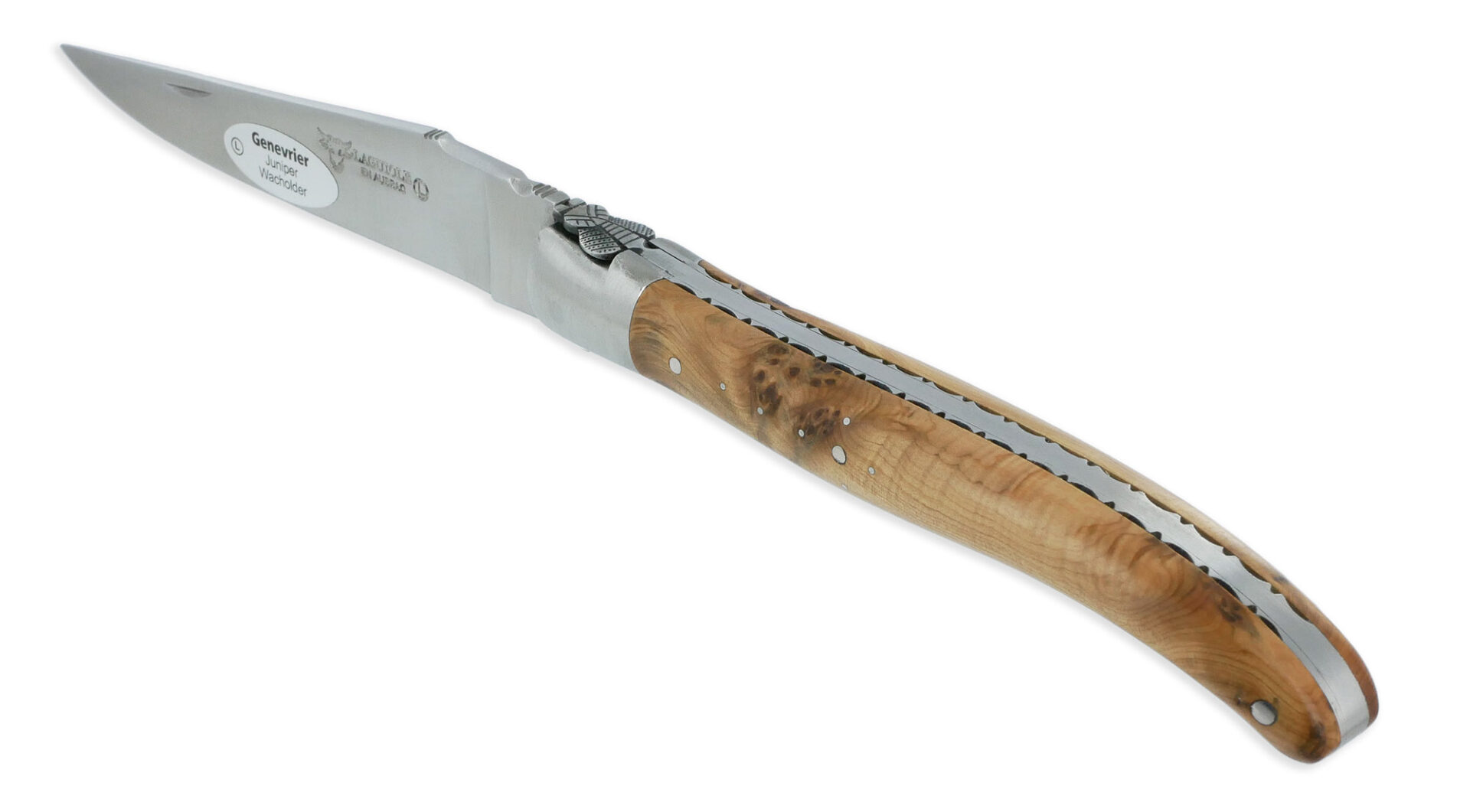 Couteau Laguiole en Aubrac 1 Pièce 12 cm Genévrier 1 Mitre Inox Brossé Décoration Abeille – Image 2