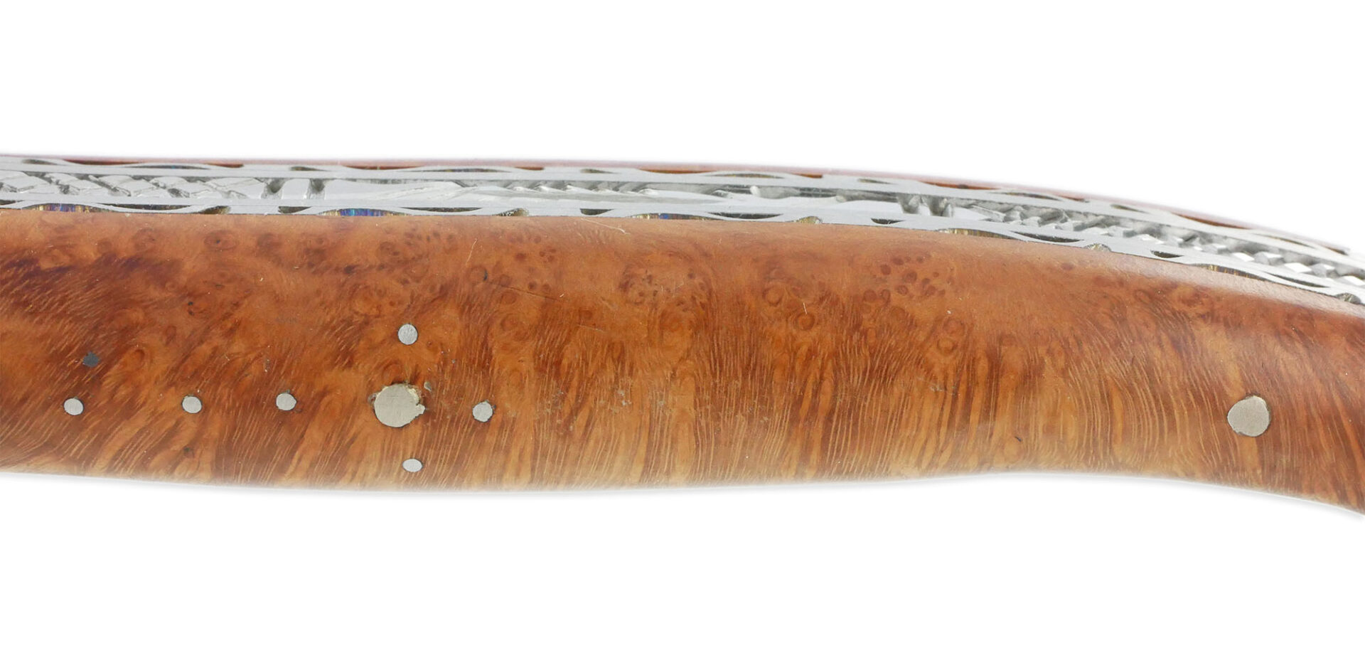 Couteau Laguiole en Aubrac 1 pièce 12cm Manche Bruyère 2 Mitres Double Platines Num1 – Image 5