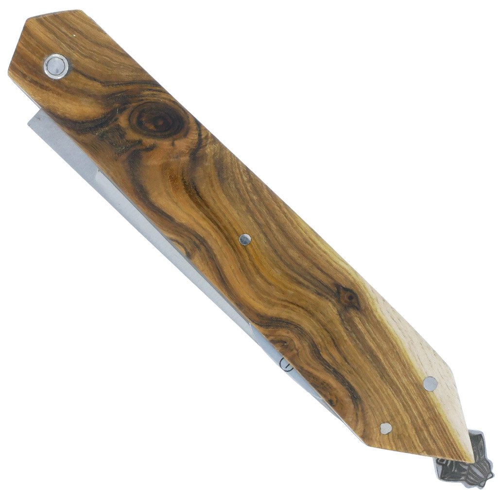 Couteau Pliant Laguiole en Aubrac “Le Bee-Back” en Pistachier Plein Manche Finition Brossé 11,5 cm