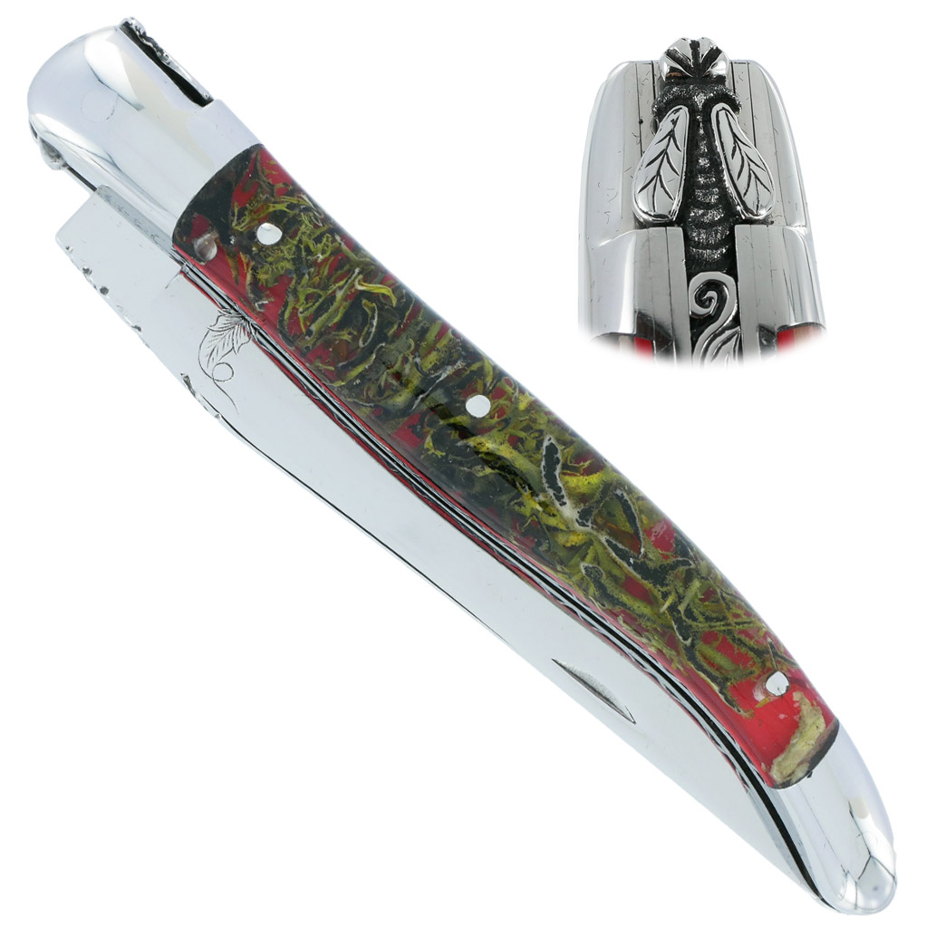 Couteau Prestige Laguiole Manche Lichen Stabilisé dans Résine 1 Pièce 12 cm