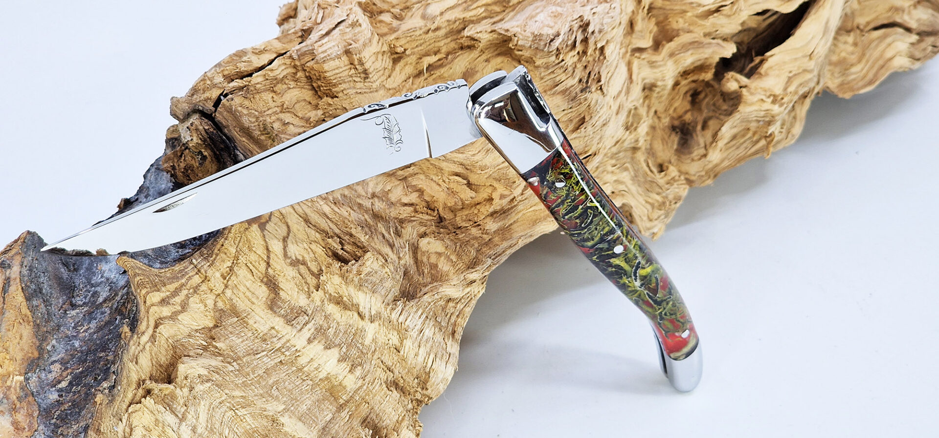 Couteau Prestige Laguiole Manche Lichen Stabilisé dans Résine 1 Pièce 12 cm – Image 9