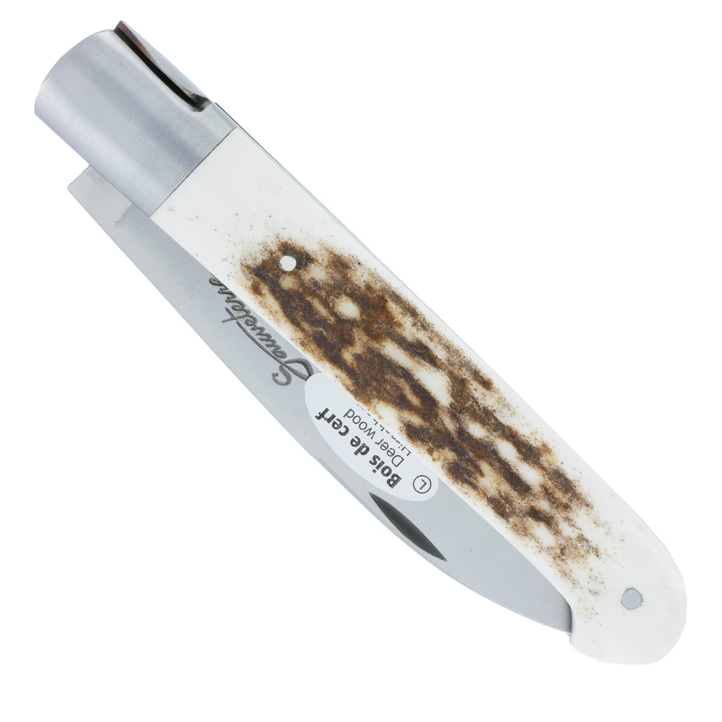 Couteau SAUVETERRE 1 pièce 11 cm Manche Bois de cerf 1 Mitre Inox Brossé Num2