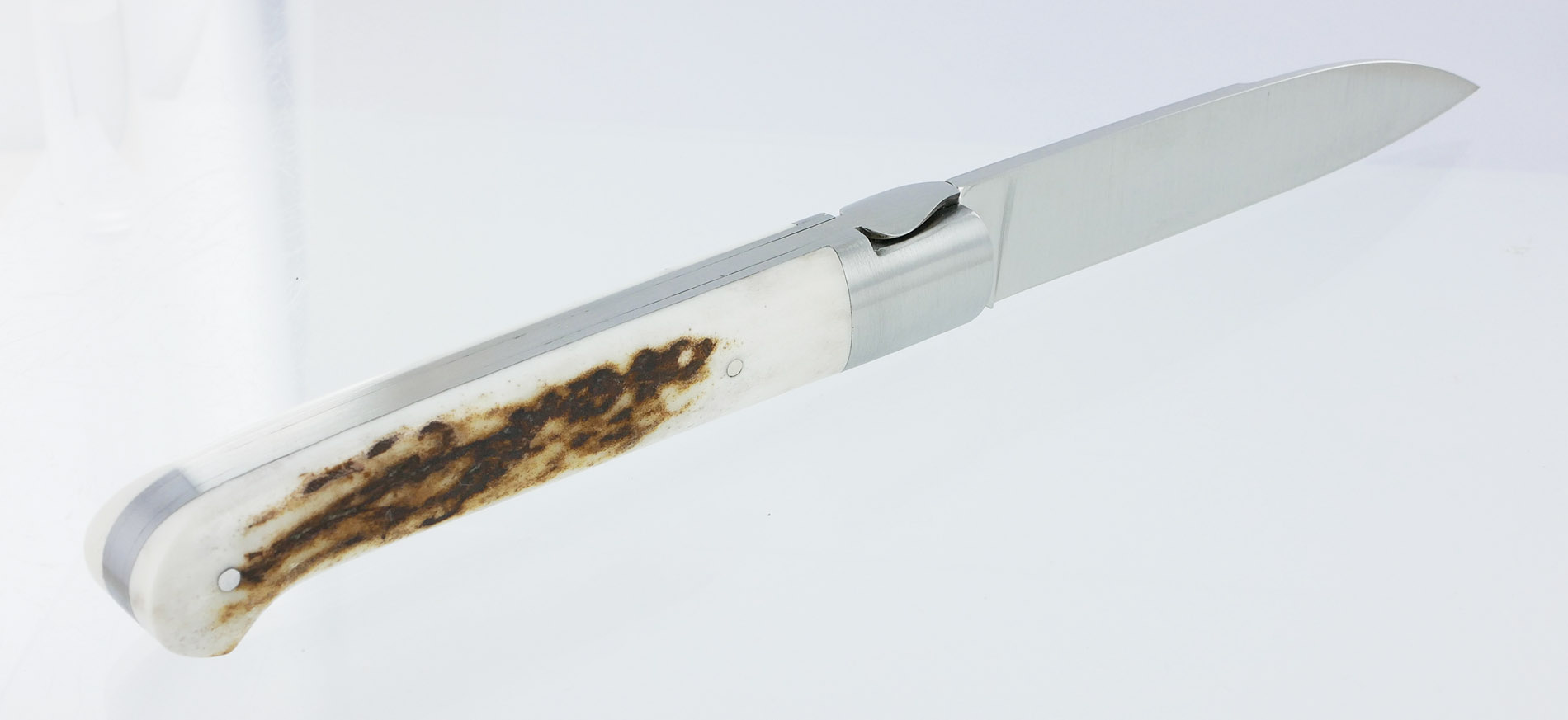 Couteau SAUVETERRE 1 pièce 11 cm Manche Bois de cerf 1 Mitre Inox Brossé Num2 – Image 4