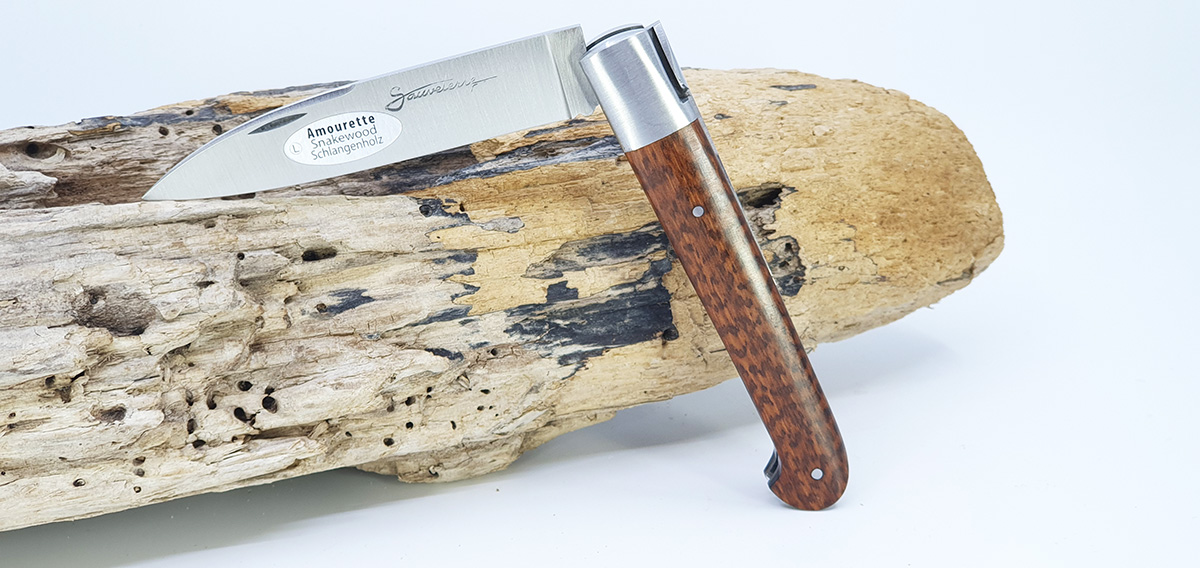 Couteau SAUVETERRE 1 Pièce 11 cm Manche Amourette 1 Mitre Inox Brossé – Image 2