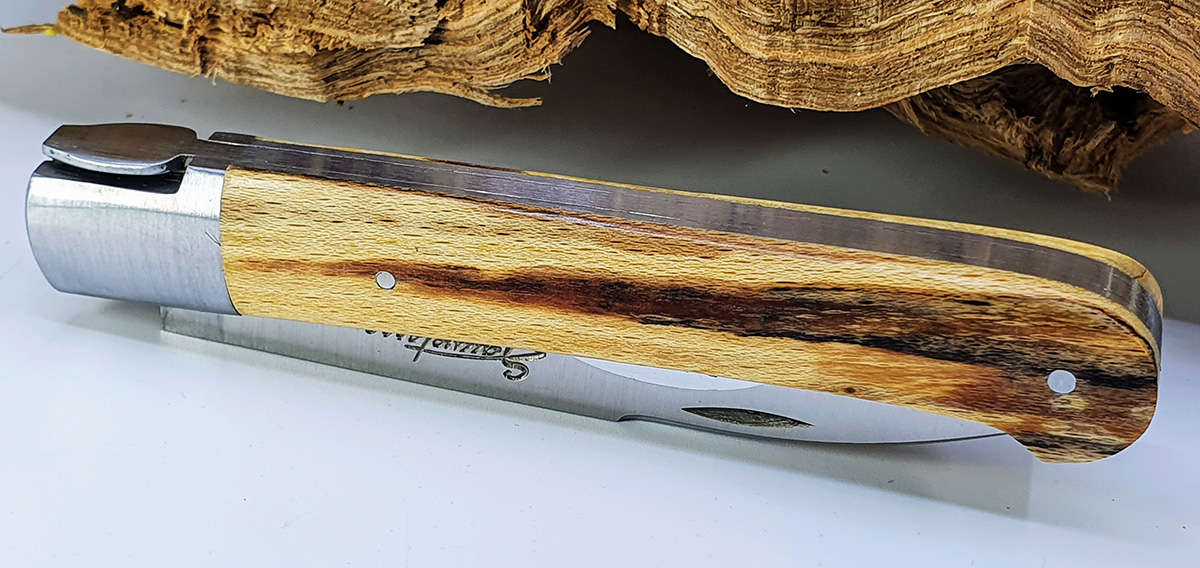 Couteau SAUVETERRE 1 pièce 11 cm Manche Bois d’Aubrac 1 Mitre Inox Brossé – Image 3