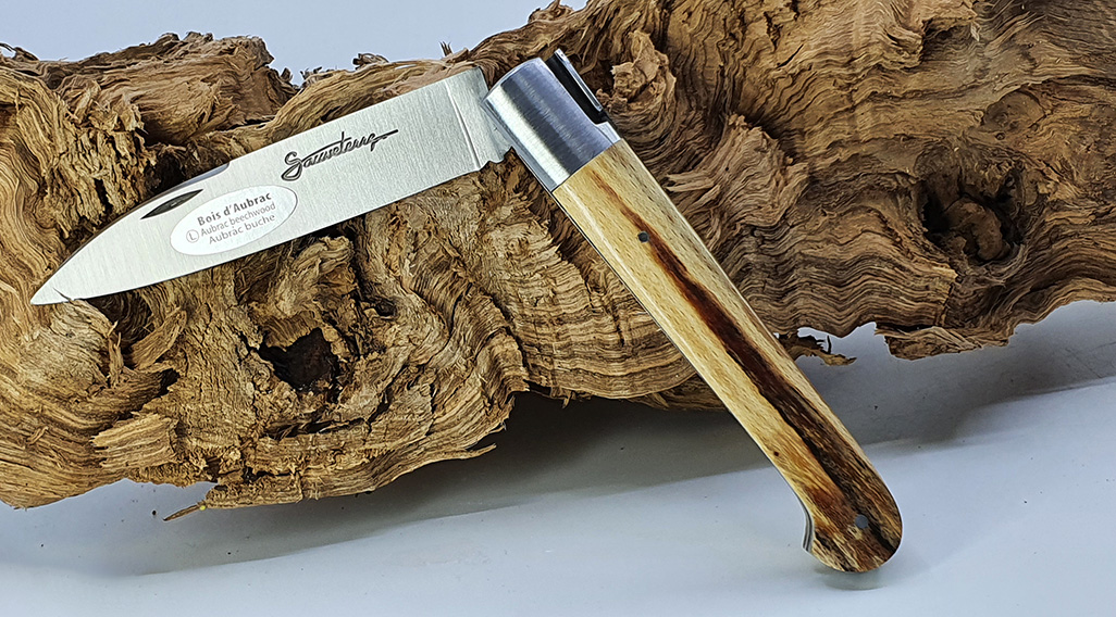 Couteau SAUVETERRE 1 pièce 11 cm Manche Bois d’Aubrac 1 Mitre Inox Brossé – Image 2
