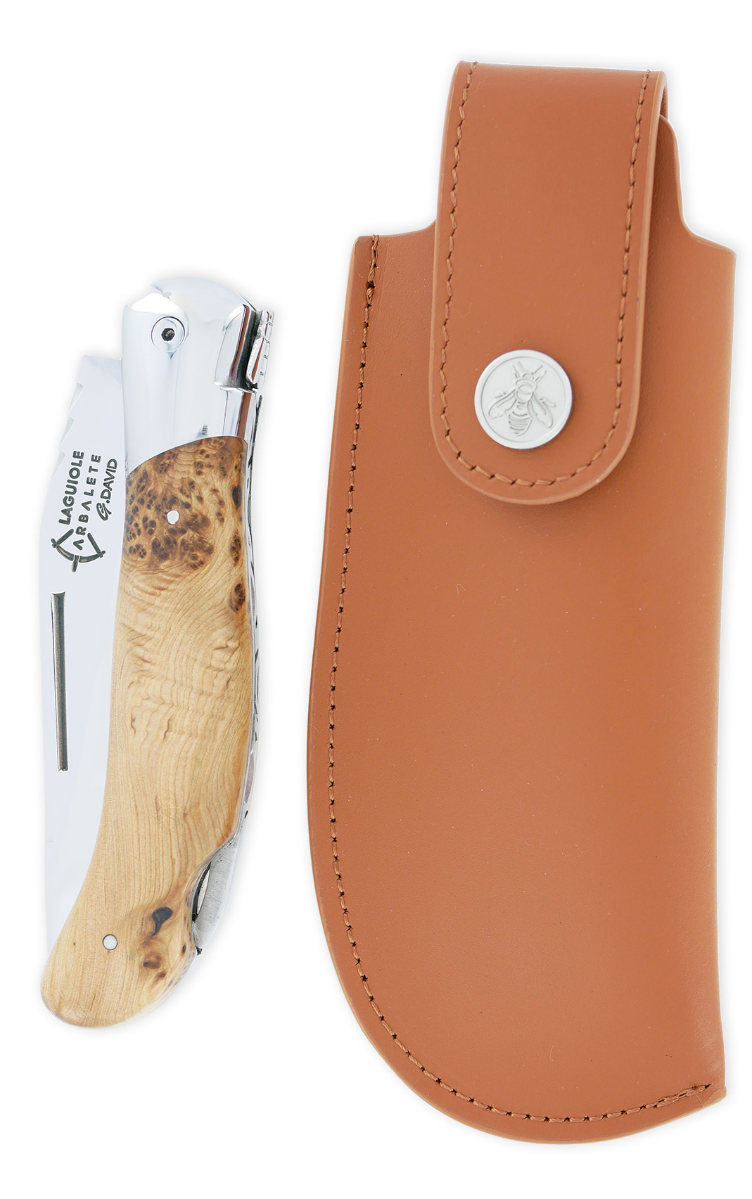 Etui Ceinture Chasse Port Vertical pour Couteau pliants Laguiole et Thiers Coloris Marron – Image 3