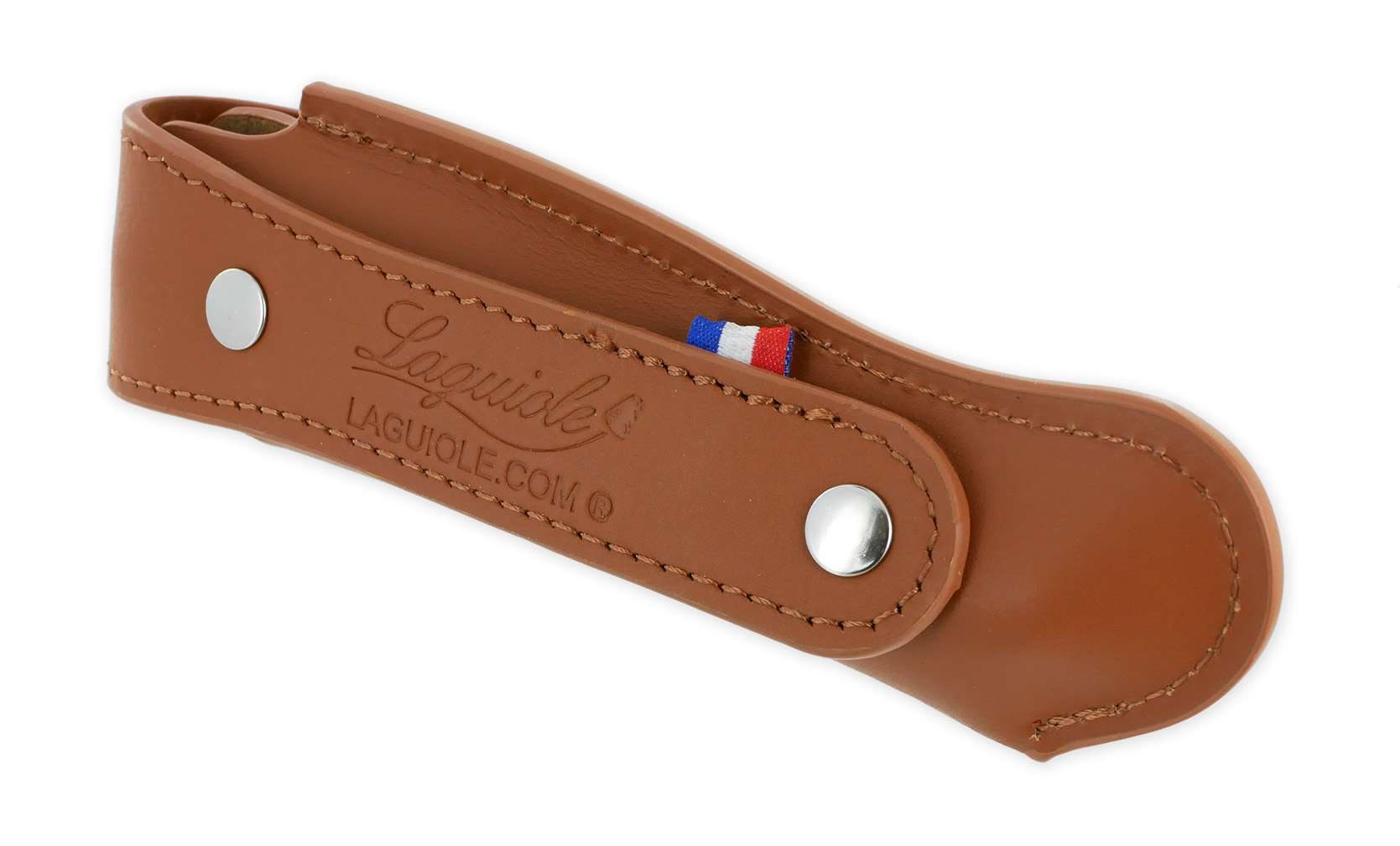 Etui Ceinture Tradition Port Vertical pour Couteaux Pliants Laguiole et Thiers coloris Marron – Image 4