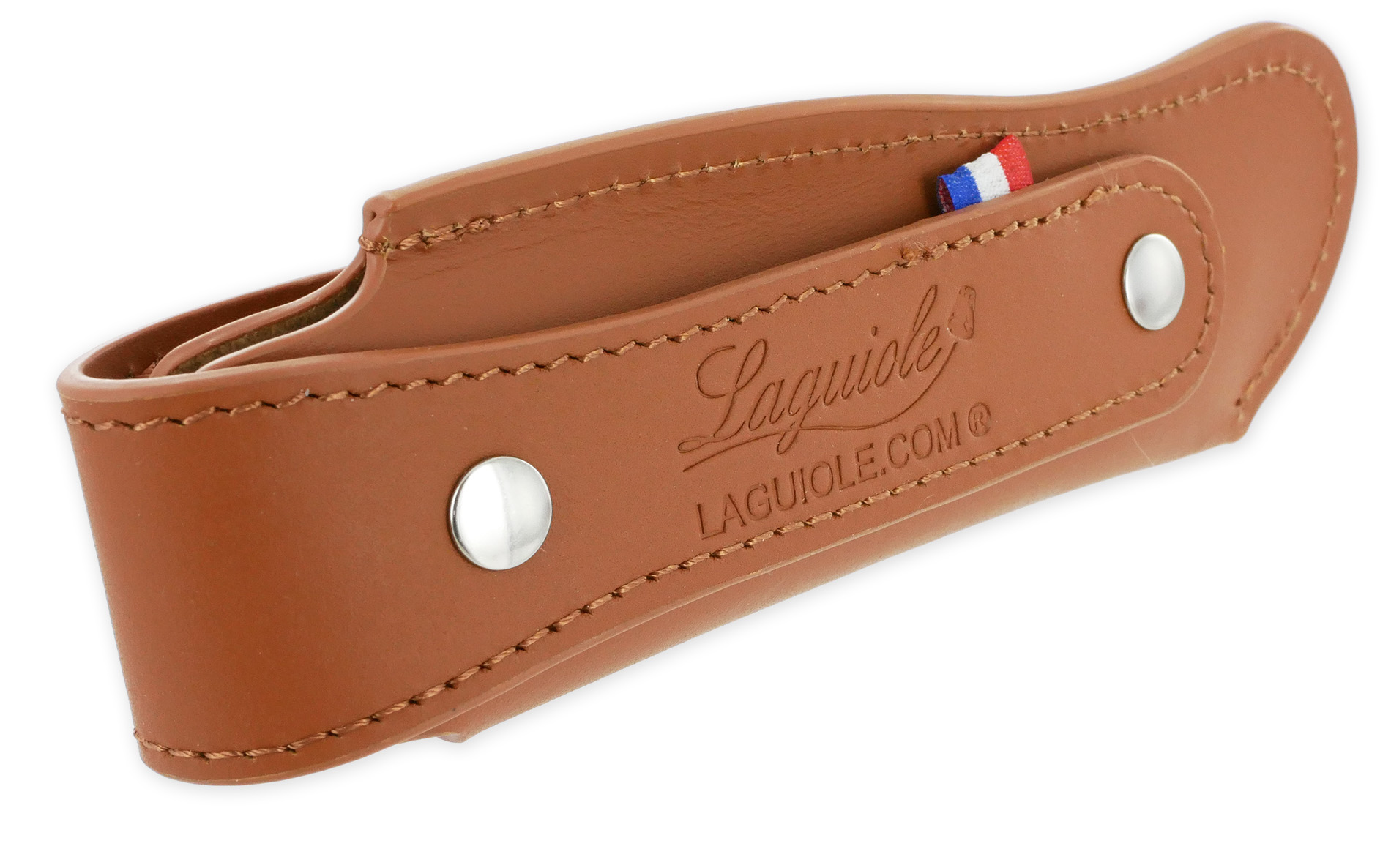 Etui Ceinture Tradition Port Vertical pour Couteaux Pliants Laguiole et Thiers coloris Marron – Image 5