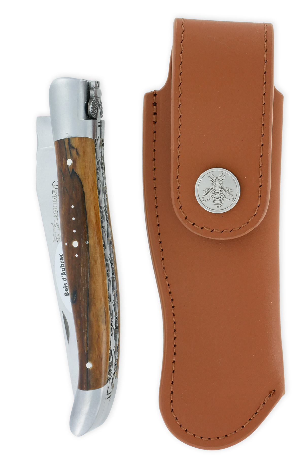 Etui Ceinture Tradition Port Vertical pour Couteaux Pliants Laguiole et Thiers coloris Marron – Image 6