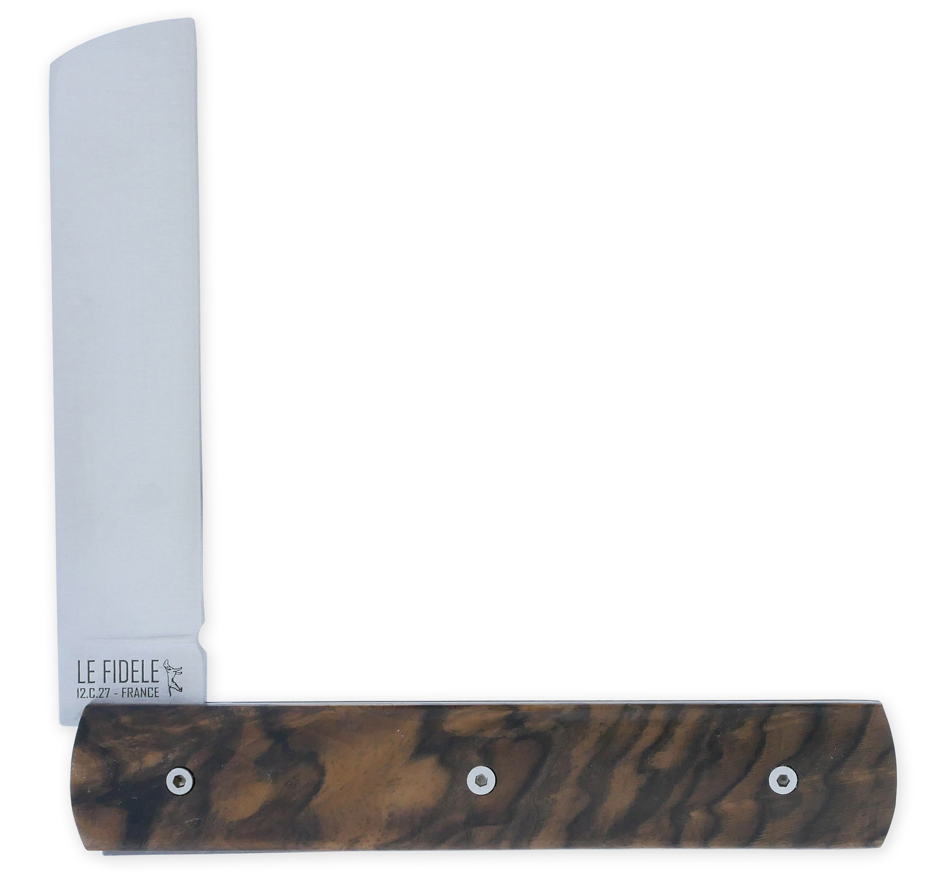 Le 20/20 Couteau Pliant Plein Manche Noyer 11cm Ressort Lisse Personnalisable Finition Brossée – Image 2