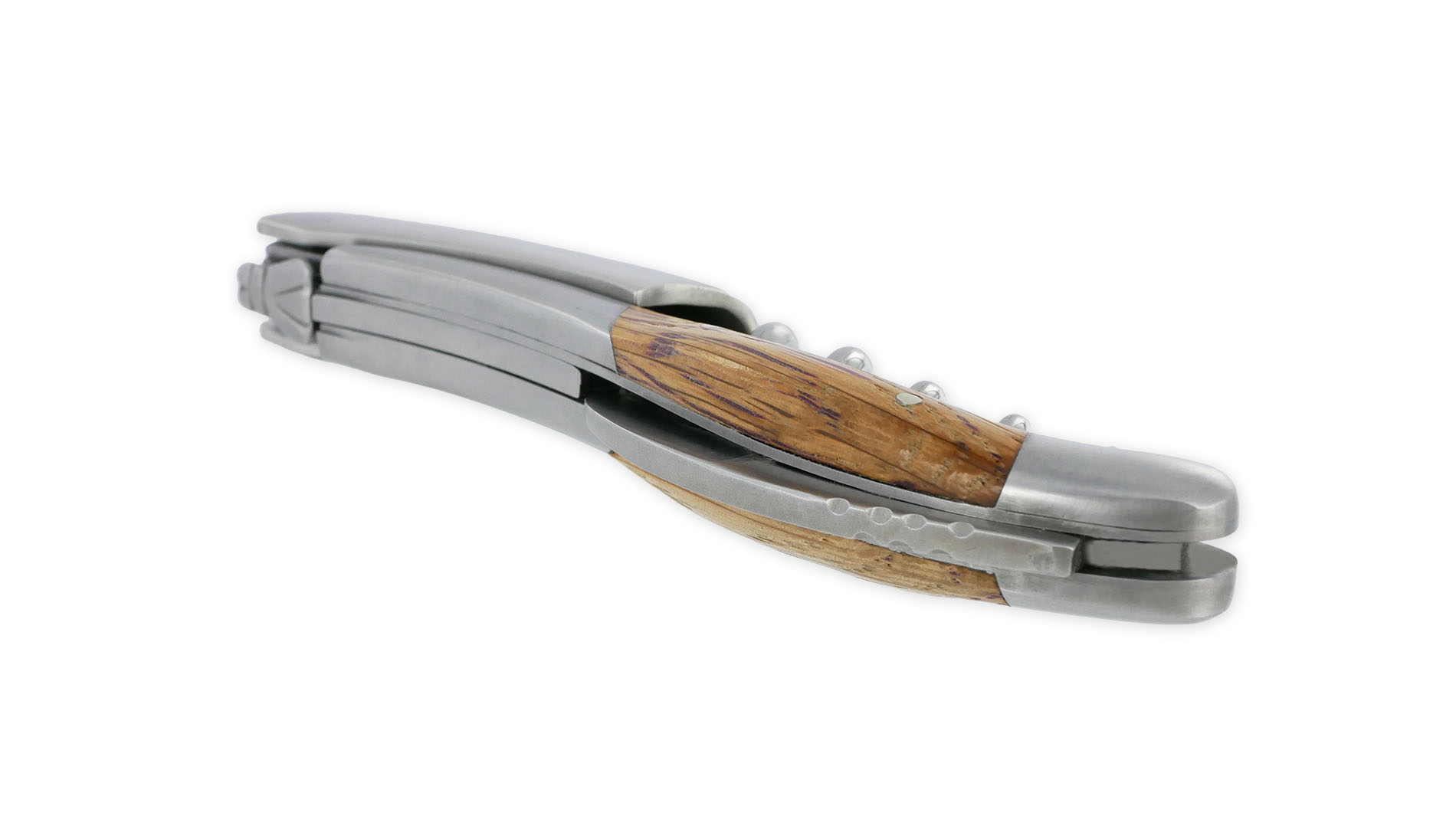 Sommelier Laguiole en Aubrac Chêne de Barrique Ressort Personnalisable finition brossé – Image 5