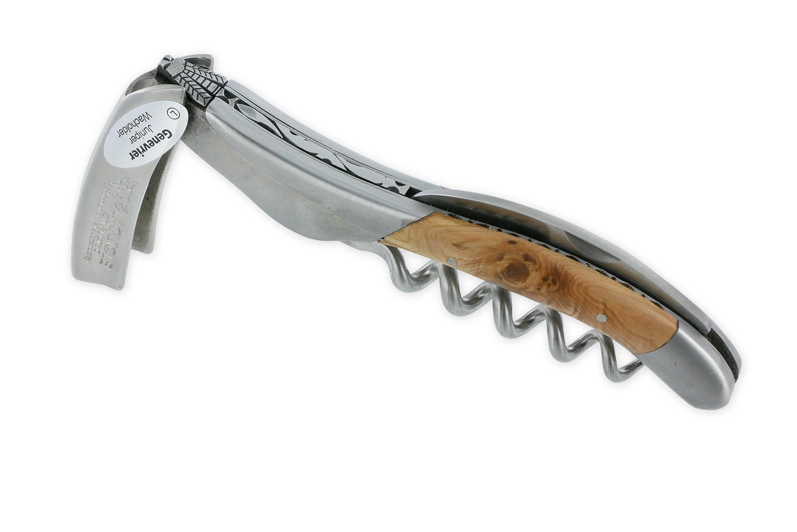 Sommelier Laguiole en Aubrac Ressort et Platines Guillochés Mouche Prestige N°6 Genévrier – Image 4