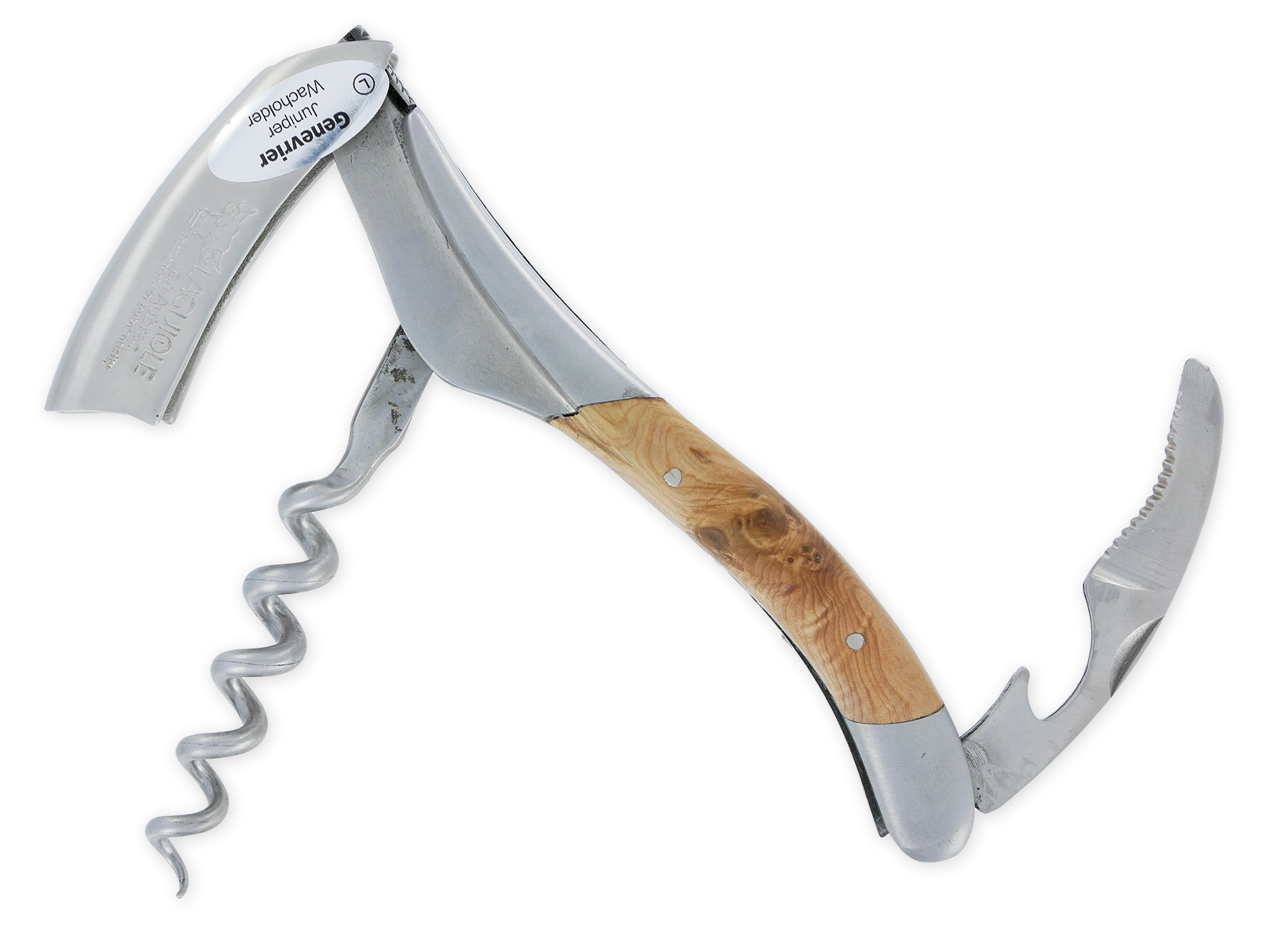 Sommelier Laguiole en Aubrac Ressort et Platines Guillochés Mouche Prestige N°6 Genévrier – Image 5