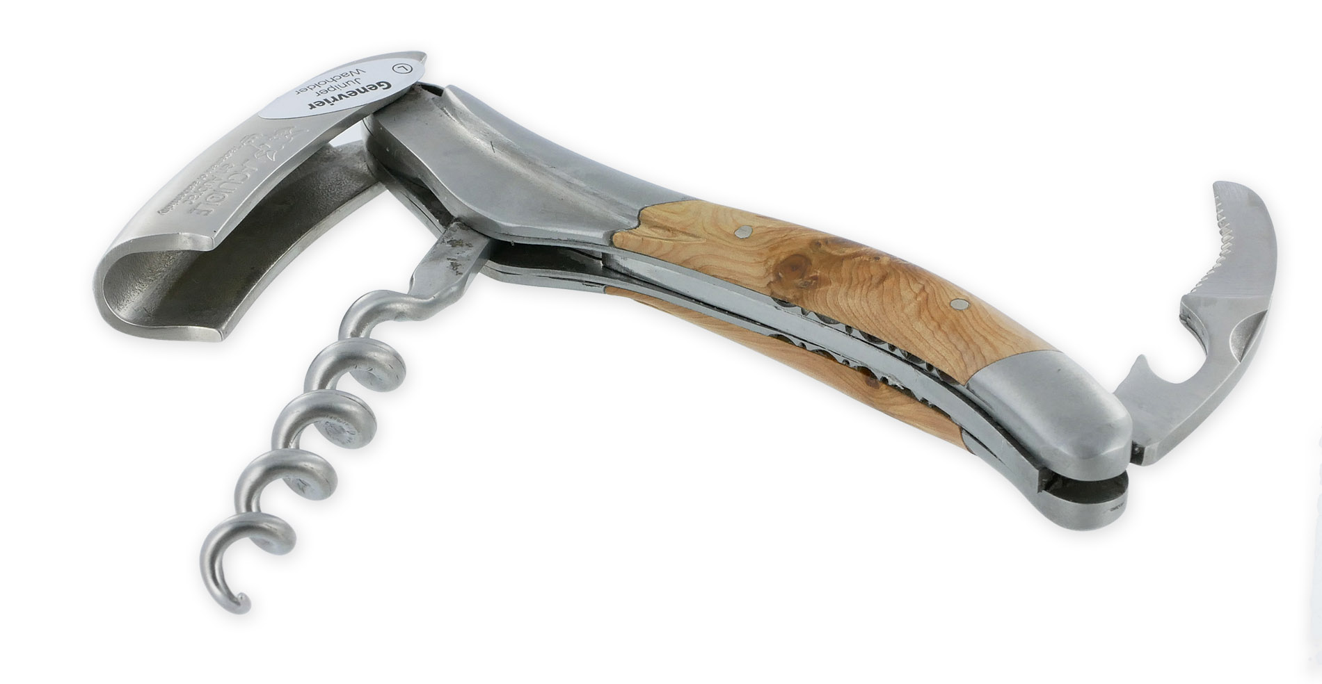 Sommelier Laguiole en Aubrac Ressort et Platines Guillochés Mouche Prestige N°6 Genévrier – Image 6