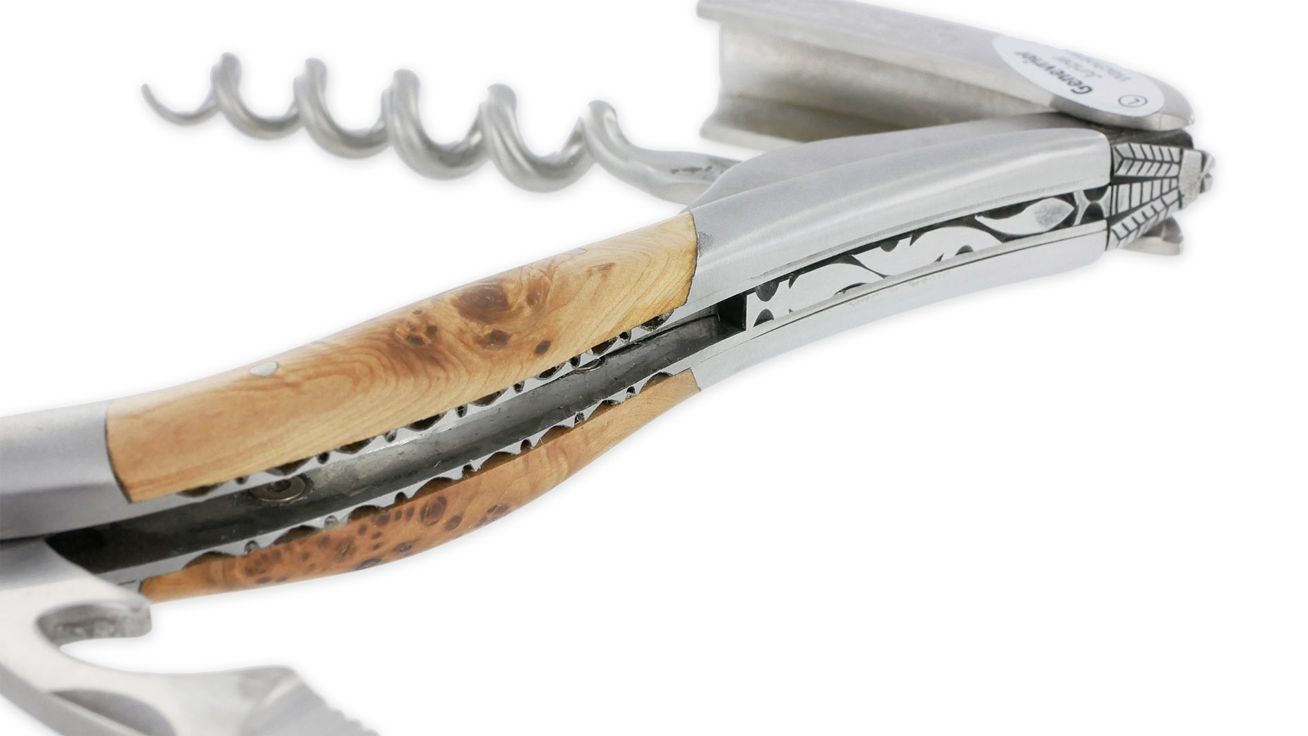 Sommelier Laguiole en Aubrac Ressort et Platines Guillochés Mouche Prestige N°6 Genévrier – Image 8
