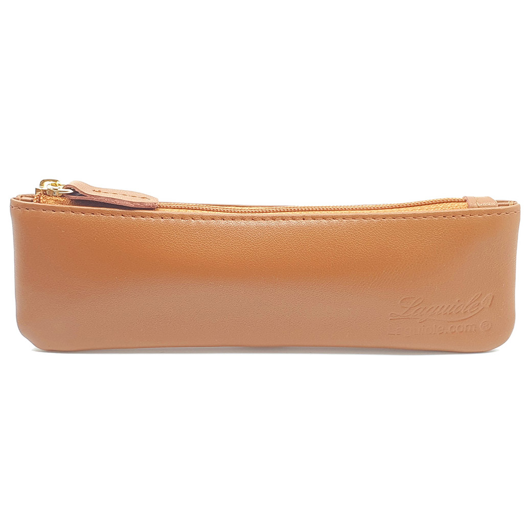 Trousse cuir avec Zip Laguiole.com pour Couteaux ou Sommeliers Coloris Fauve