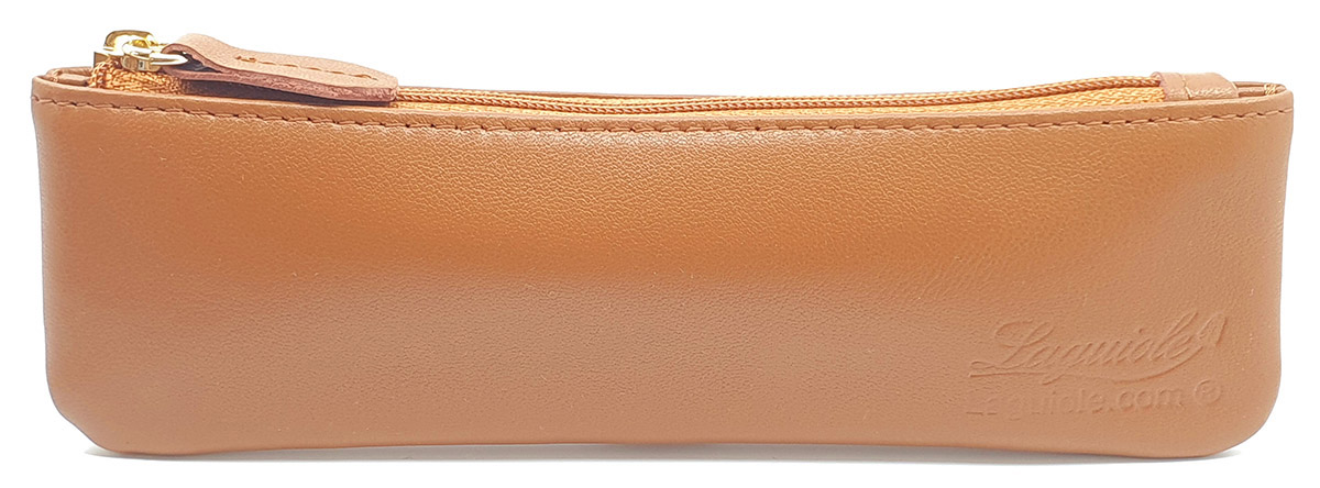 Trousse cuir avec Zip Laguiole.com pour Couteaux ou Sommeliers Coloris Fauve – Image 2