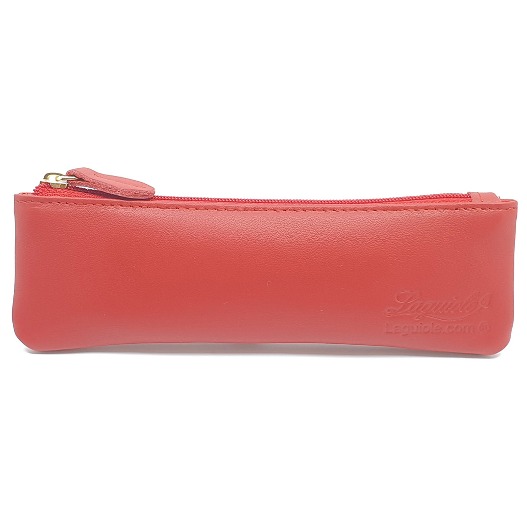 Trousse cuir avec Zip Laguiole.com pour Couteaux ou Sommeliers Coloris Rouge