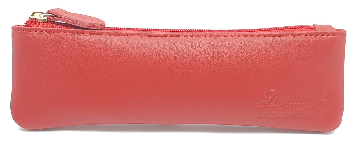 Trousse cuir avec Zip Laguiole.com pour Couteaux ou Sommeliers Coloris Rouge – Image 2